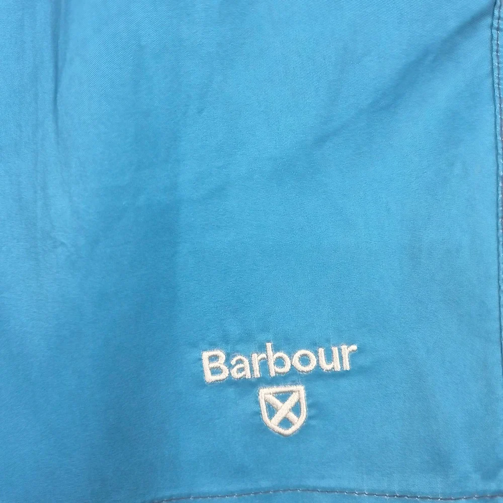 Barbour Mens Blue Striped Colorblock Swim Shorts MSW0045NY91 Size M